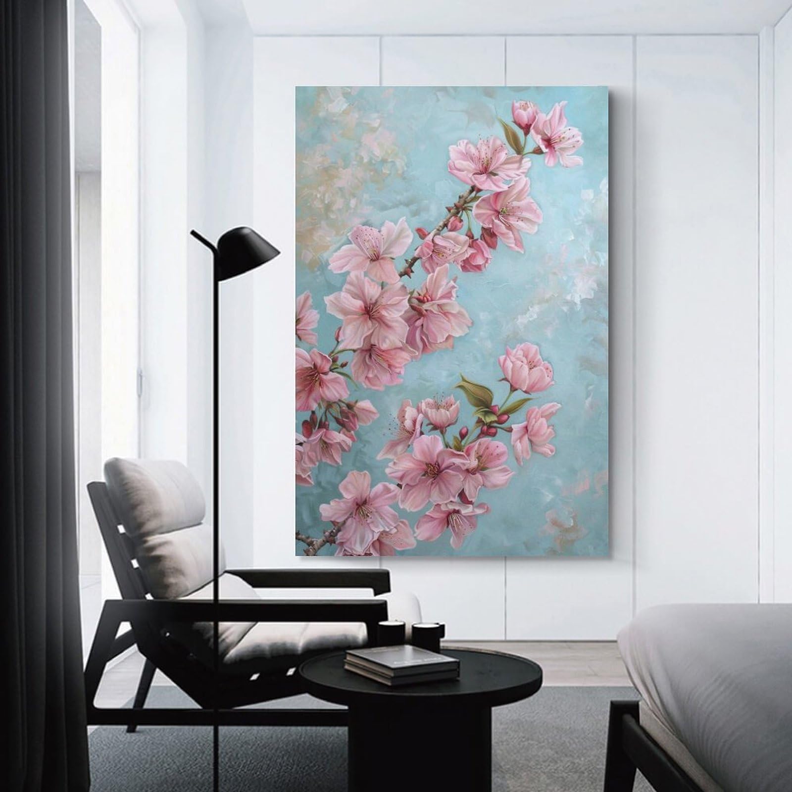 Amazon.co.jp: 絵画 美しく咲く桃の花インテリア 絵画 魅力的な花 油絵